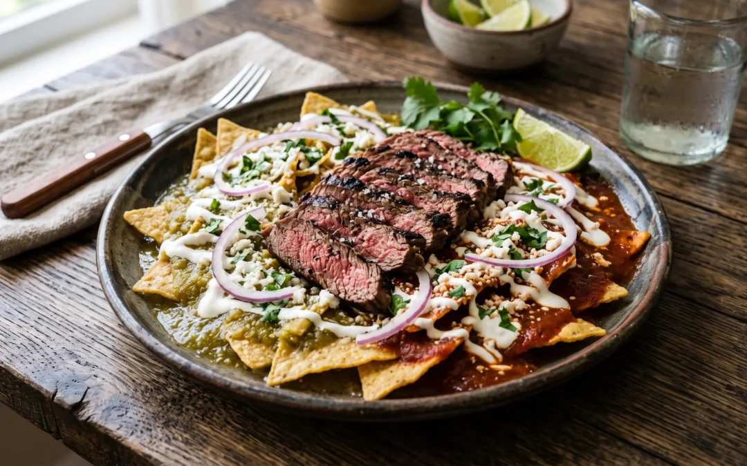 Chilaquiles Divorciados con Arrachera