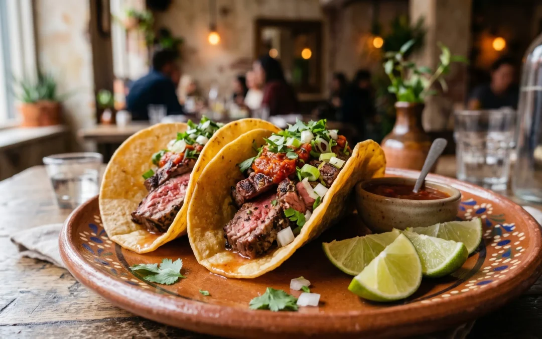 Tacos de Rib Eye con Costra de Queso (3 piezas)